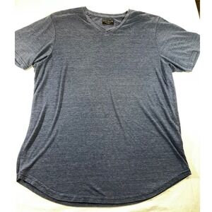 Goodlife Mens XXL Blue Heather V-Neck T-Shirt Curved Hem Made in USA XXL